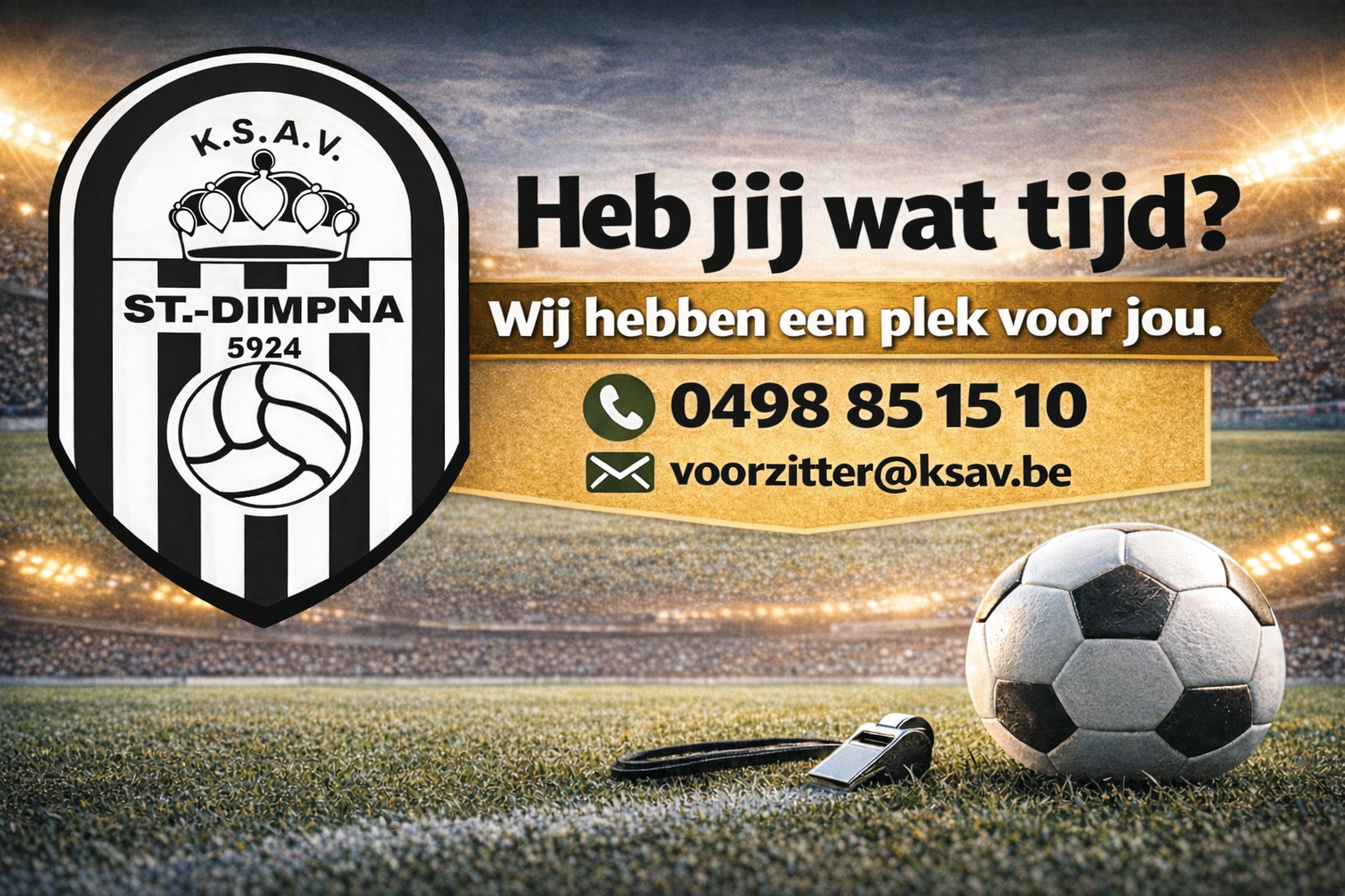 K.S.A.V. St.-Dimpna zoekt vrijwilligers