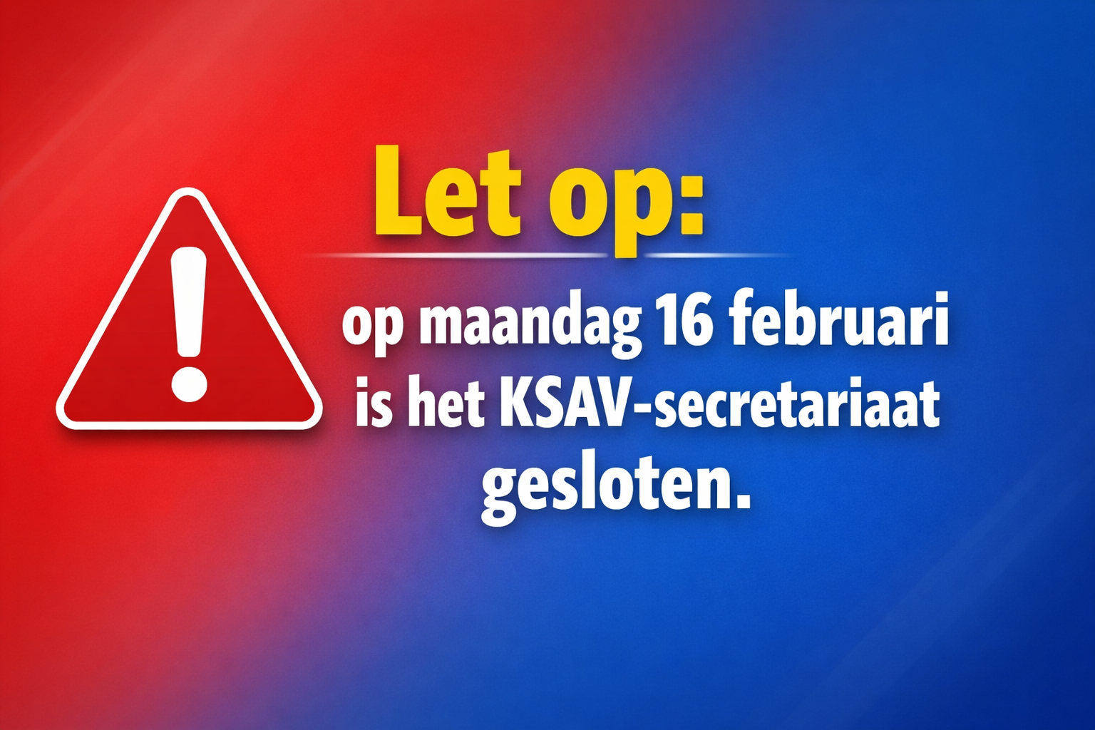 secretariaat gesloten